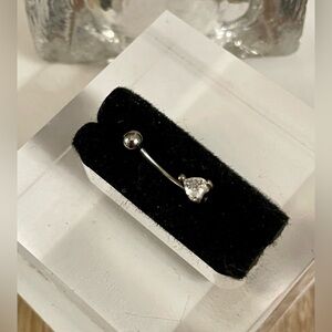 1Pc 16g Eyebrow Piercing CZ Heart Stud  NWT